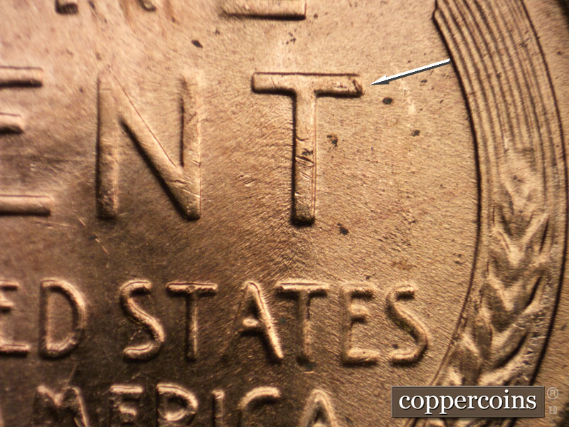 Die-stage C marker on 1956D•1DO•030 (1956 Doubled Die Obverse).