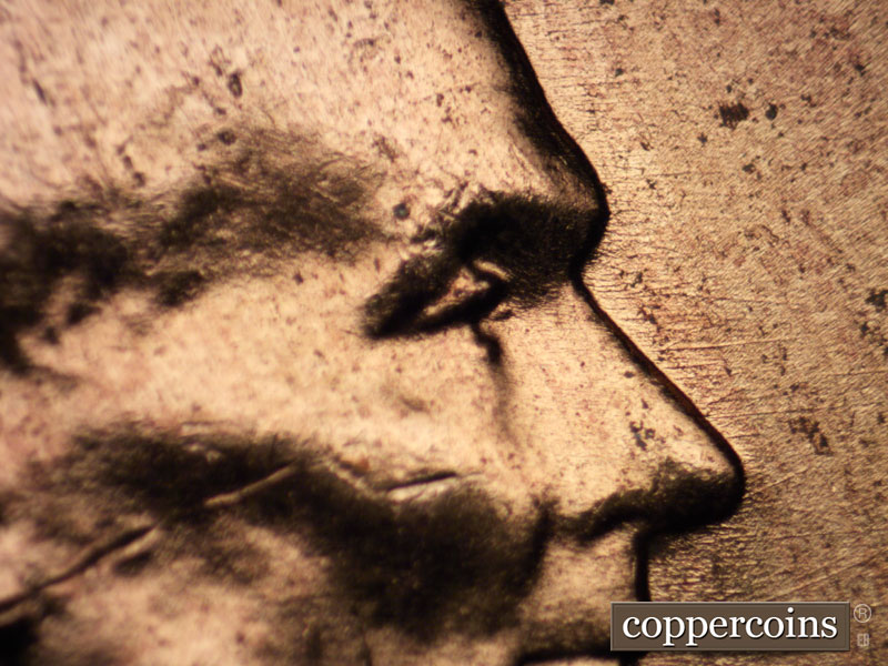 1956 Lincoln cent obverse, CopperCoins die 1956D•1DO•032.