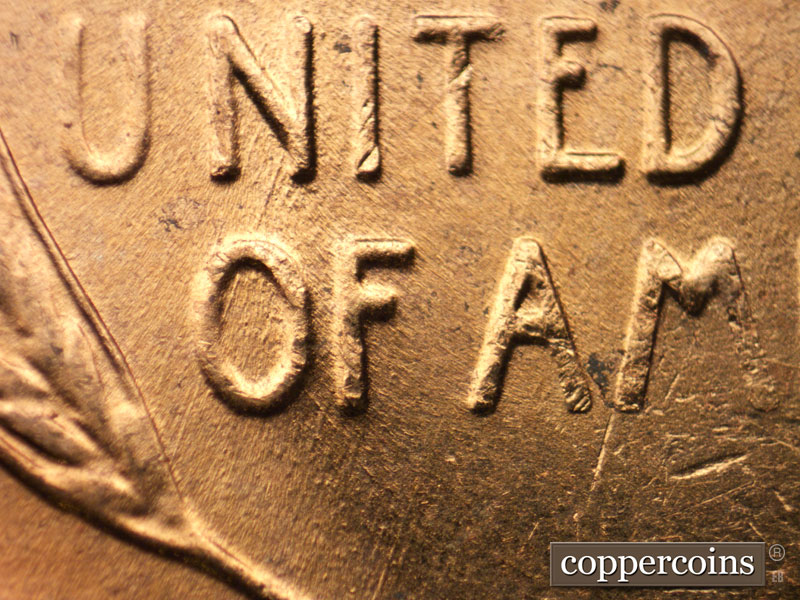 Die-stage B marker on 1956D•1DO•035 (1956 Doubled Die Obverse).