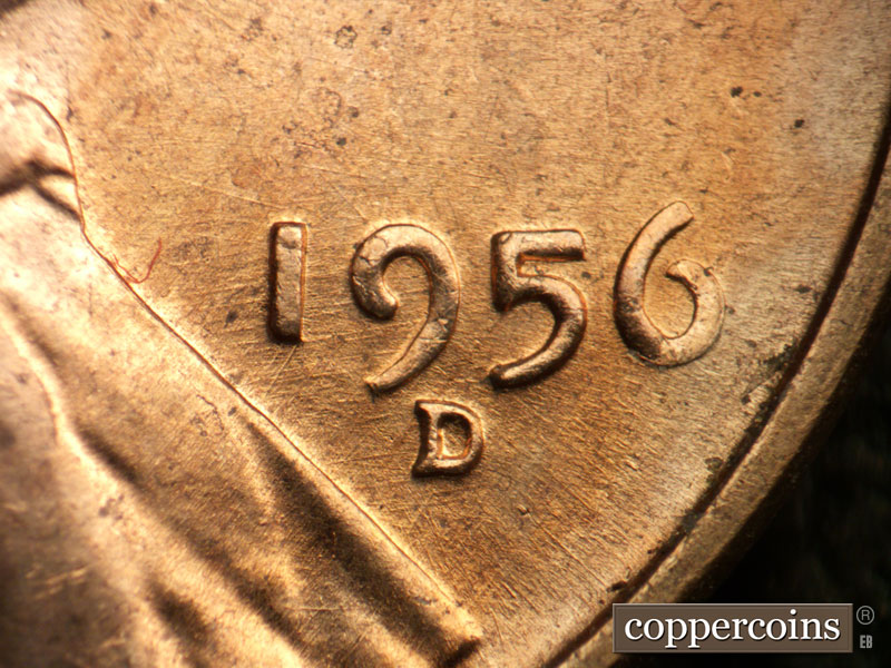 Die-stage B marker on 1956D•1DO•037 (1956 Doubled Die Obverse).