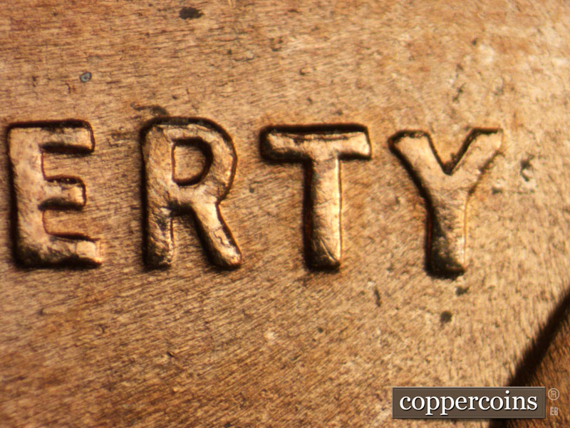 1956 Lincoln cent obverse, CopperCoins die 1956D•1DO•043.