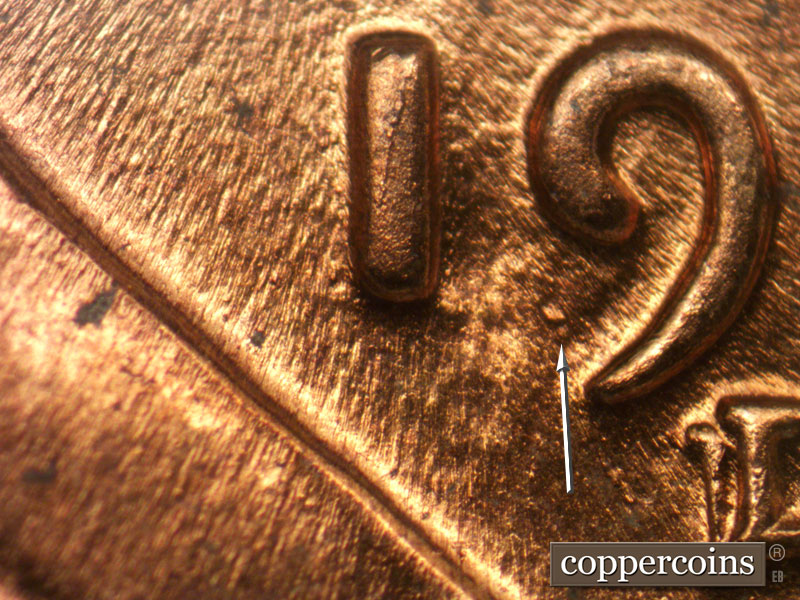 Die-stage C marker on 1956D•1MM•001 (1956 Repunched Mint Mark).
