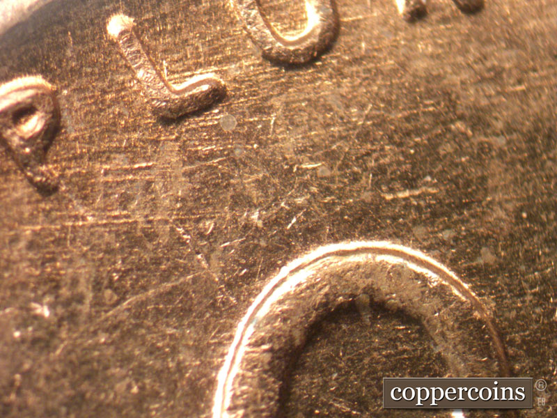 Die-stage C marker on 1956D•1MM•001 (1956 Repunched Mint Mark).