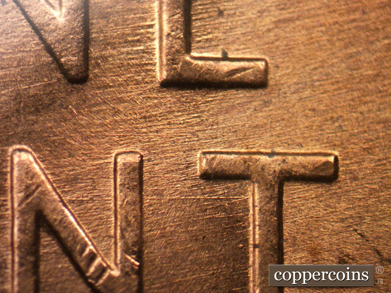 Die-stage C marker on 1956D•1MM•001 (1956 Repunched Mint Mark).