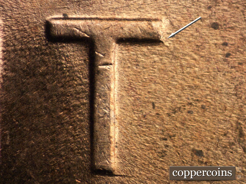 Die-stage C marker on 1956D•1MM•005 (1956 Repunched Mint Mark).