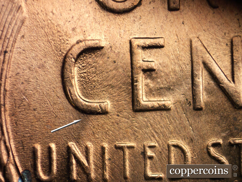 Die-stage C marker on 1956D•1MM•005 (1956 Repunched Mint Mark).