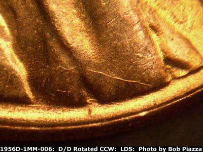 Die-stage C marker on 1956D•1MM•006 (1956 Repunched Mint Mark).