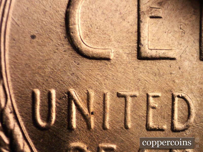 Die-stage A marker on 1956D•1MM•007 (1956 Repunched Mint Mark).