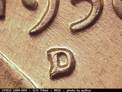 1956 Lincoln cent obverse, CopperCoins die 1956D•1MM•009.
