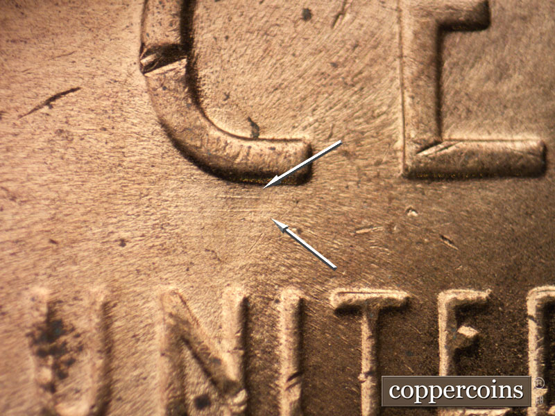 Die-stage C marker on 1956D•1MM•014 (1956 Repunched Mint Mark).