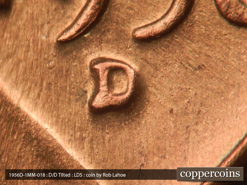 Die-stage C marker on 1956D•1MM•018 (1956 Repunched Mint Mark).