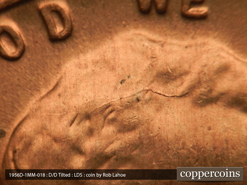 Die-stage C marker on 1956D•1MM•018 (1956 Repunched Mint Mark).