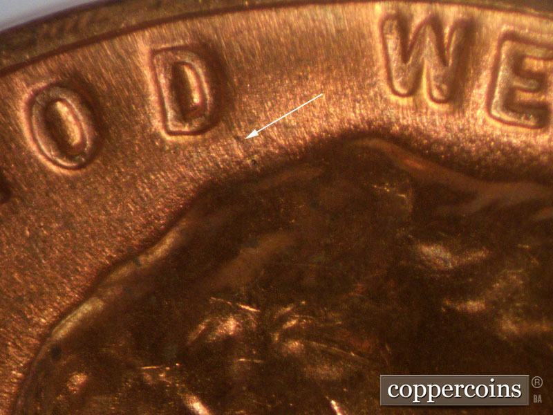 Die-stage C marker on 1956D•1MM•020 (1956 Repunched Mint Mark).