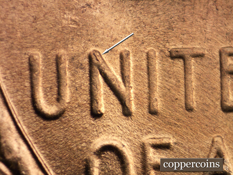 Die-stage B marker on 1956D•1MM•026 (1956 Repunched Mint Mark).