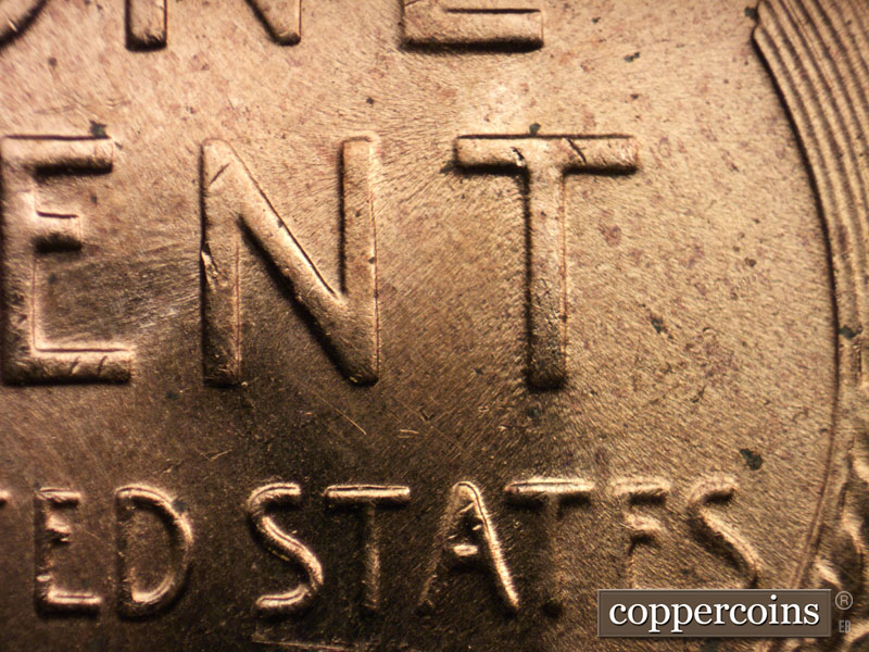 Die-stage C marker on 1956D•1MM•027 (1956 Repunched Mint Mark).