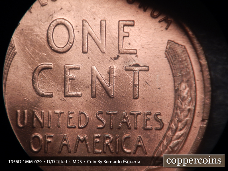 Die-stage B marker on 1956D•1MM•029 (1956 Repunched Mint Mark).