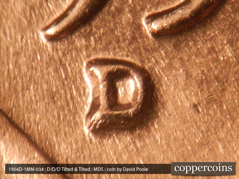 1956 Lincoln cent obverse, CopperCoins die 1956D•1MM•034.