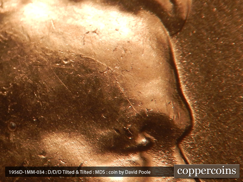 Die-stage B marker on 1956D•1MM•034 (1956 Repunched Mint Mark).