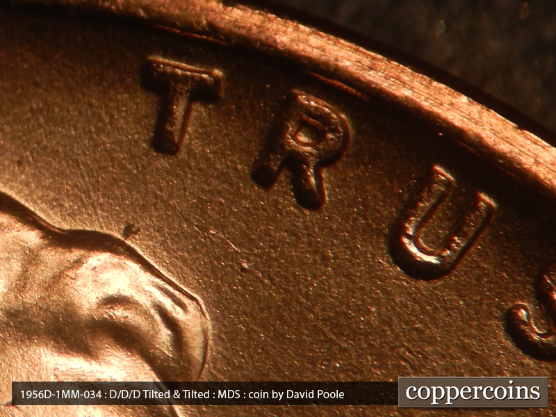 Die-stage B marker on 1956D•1MM•034 (1956 Repunched Mint Mark).