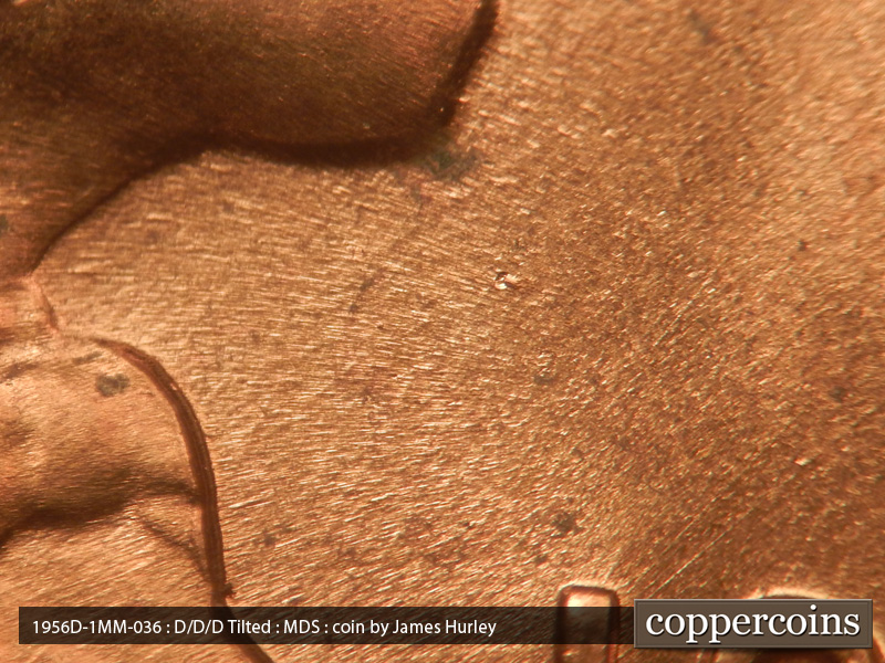 Die-stage B marker on 1956D•1MM•036 (1956 Repunched Mint Mark).