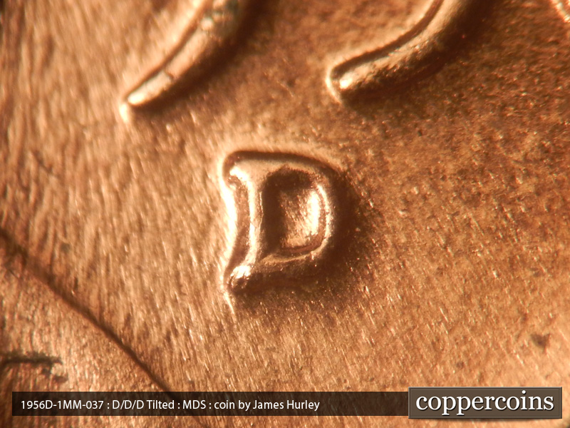 1956 Lincoln cent obverse, CopperCoins die 1956D•1MM•037.