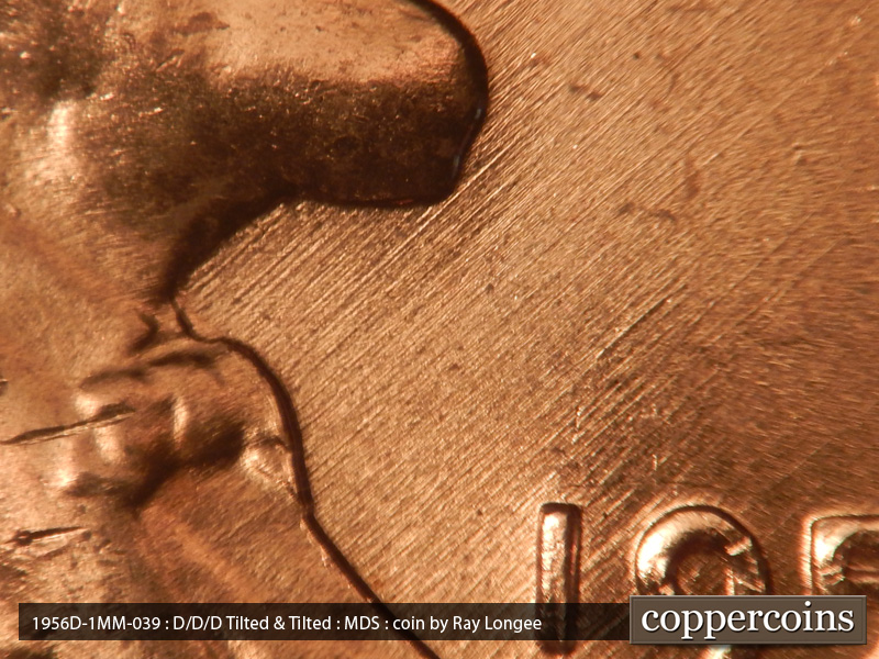 Die-stage B marker on 1956D•1MM•039 (1956 Repunched Mint Mark).