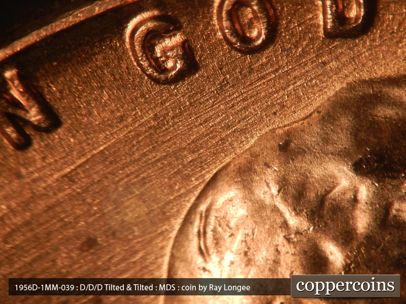Die-stage B marker on 1956D•1MM•039 (1956 Repunched Mint Mark).