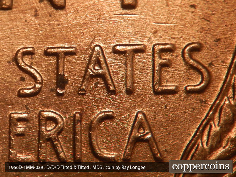 Die-stage B marker on 1956D•1MM•039 (1956 Repunched Mint Mark).