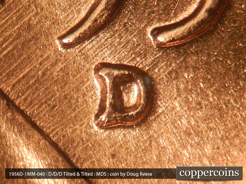 1956 Lincoln cent obverse, CopperCoins die 1956D•1MM•040.