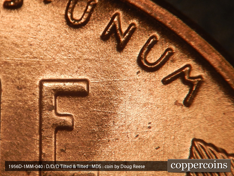 Die-stage B marker on 1956D•1MM•040 (1956 Repunched Mint Mark).