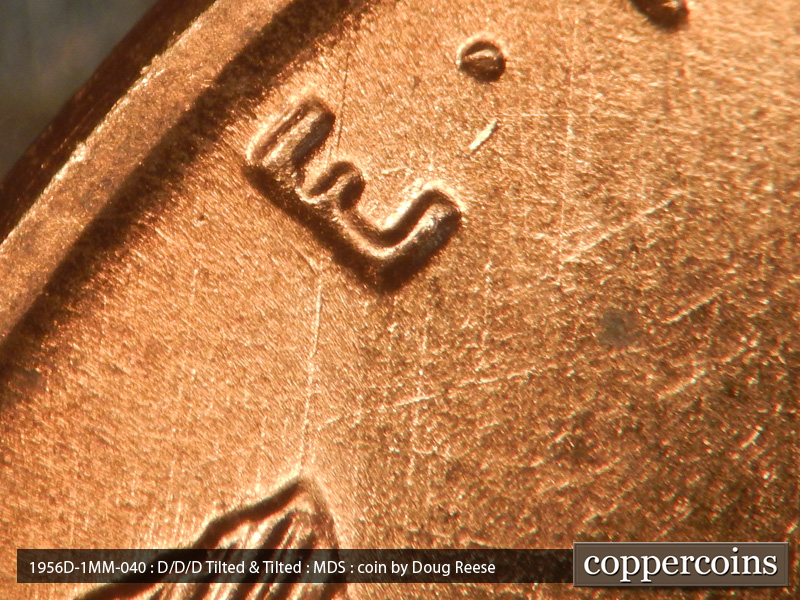 Die-stage B marker on 1956D•1MM•040 (1956 Repunched Mint Mark).
