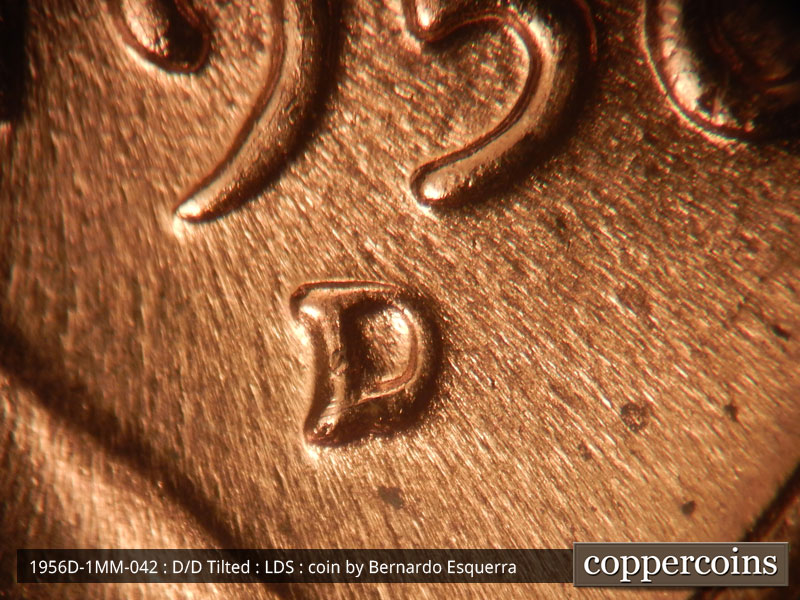 Die-stage C marker on 1956D•1MM•042 (1956 Repunched Mint Mark).