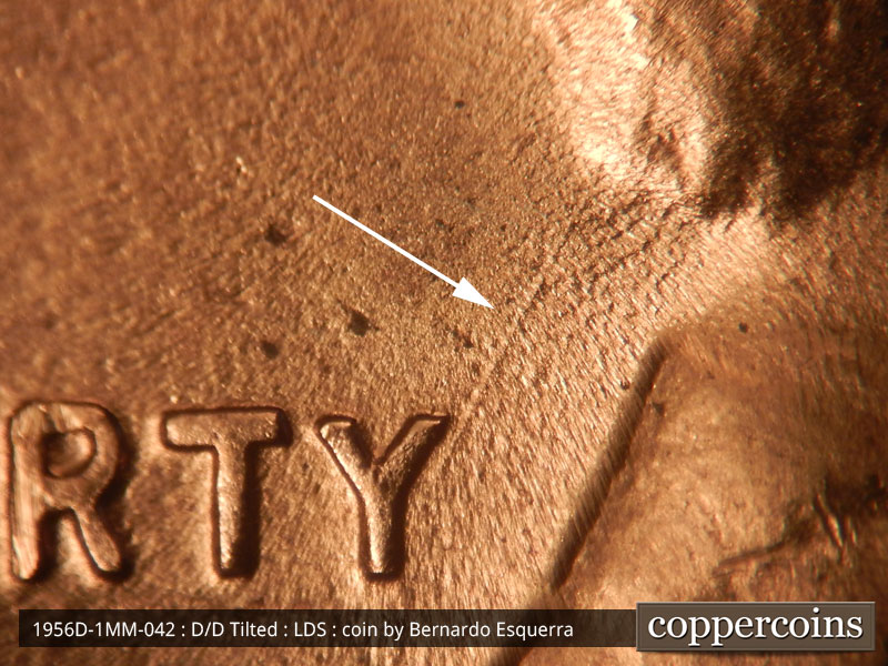 Die-stage C marker on 1956D•1MM•042 (1956 Repunched Mint Mark).