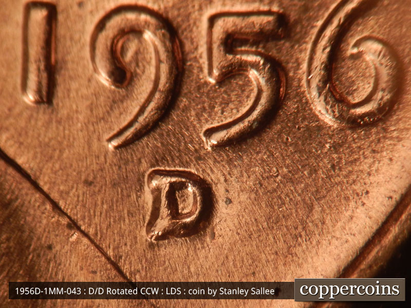 Die-stage C marker on 1956D•1MM•043 (1956 Repunched Mint Mark).