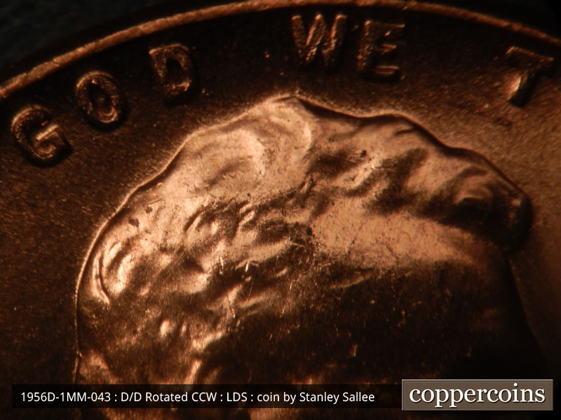 Die-stage C marker on 1956D•1MM•043 (1956 Repunched Mint Mark).