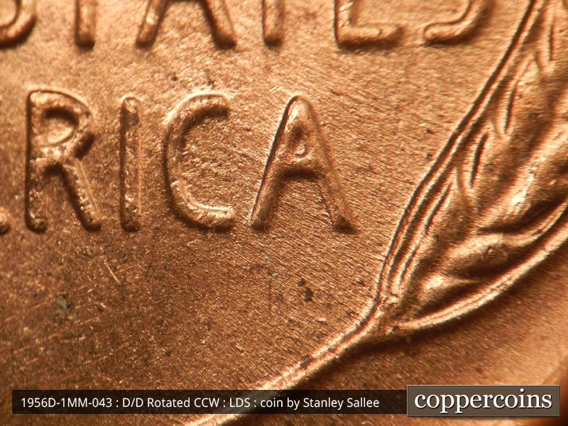 Die-stage C marker on 1956D•1MM•043 (1956 Repunched Mint Mark).