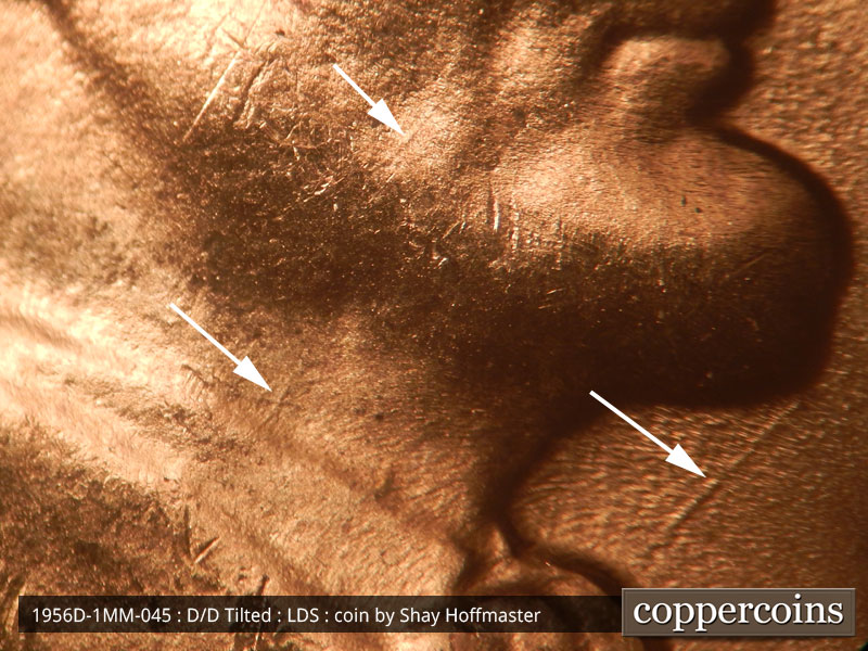 Die-stage C marker on 1956D•1MM•045 (1956 Repunched Mint Mark).