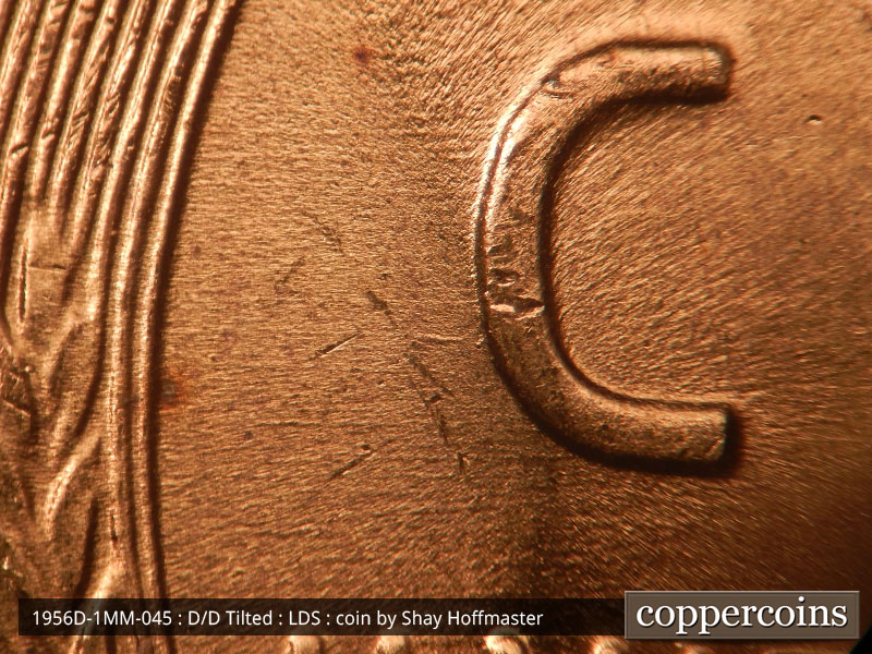 Die-stage C marker on 1956D•1MM•045 (1956 Repunched Mint Mark).