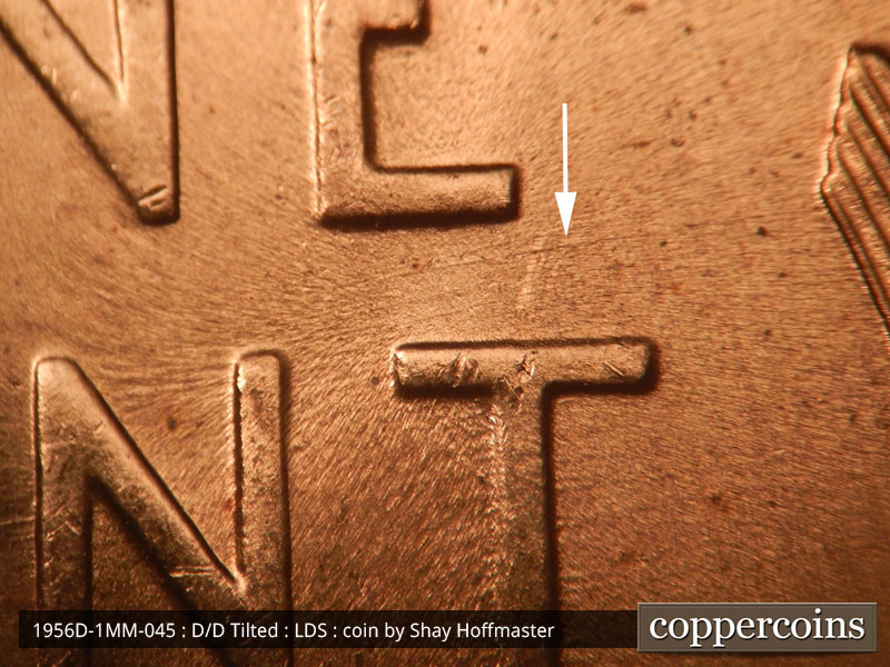 Die-stage C marker on 1956D•1MM•045 (1956 Repunched Mint Mark).