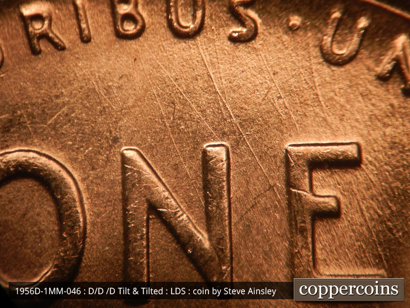 Die-stage B marker on 1956D•1MM•046 (1956 Repunched Mint Mark).