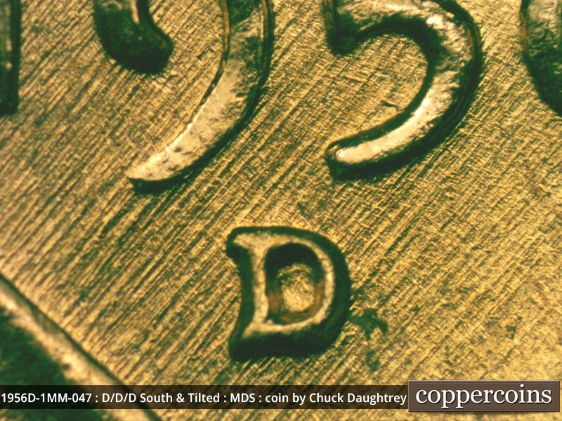 1956 Lincoln cent obverse, CopperCoins die 1956D•1MM•047.