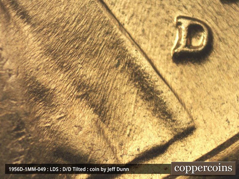 Die-stage C marker on 1956D•1MM•049 (1956 Repunched Mint Mark).