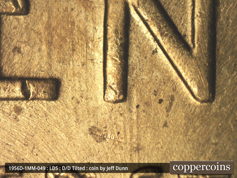 Die-stage C marker on 1956D•1MM•049 (1956 Repunched Mint Mark).
