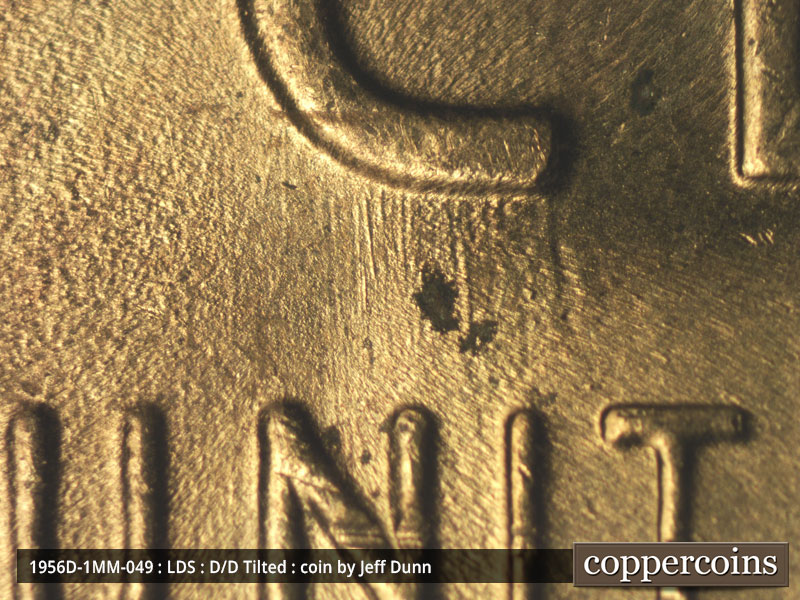 Die-stage C marker on 1956D•1MM•049 (1956 Repunched Mint Mark).