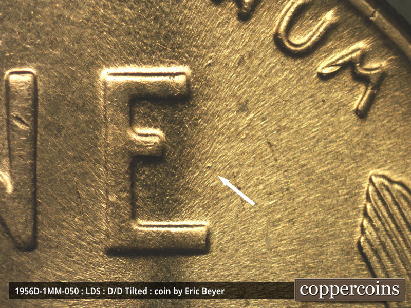Die-stage C marker on 1956D•1MM•050 (1956 Repunched Mint Mark).