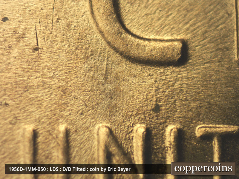 Die-stage C marker on 1956D•1MM•050 (1956 Repunched Mint Mark).