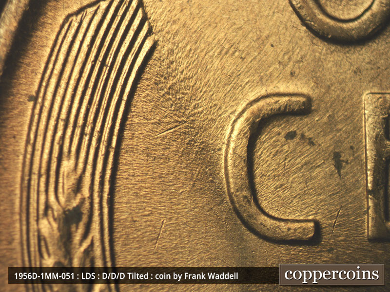 Die-stage C marker on 1956D•1MM•051 (1956 Repunched Mint Mark).