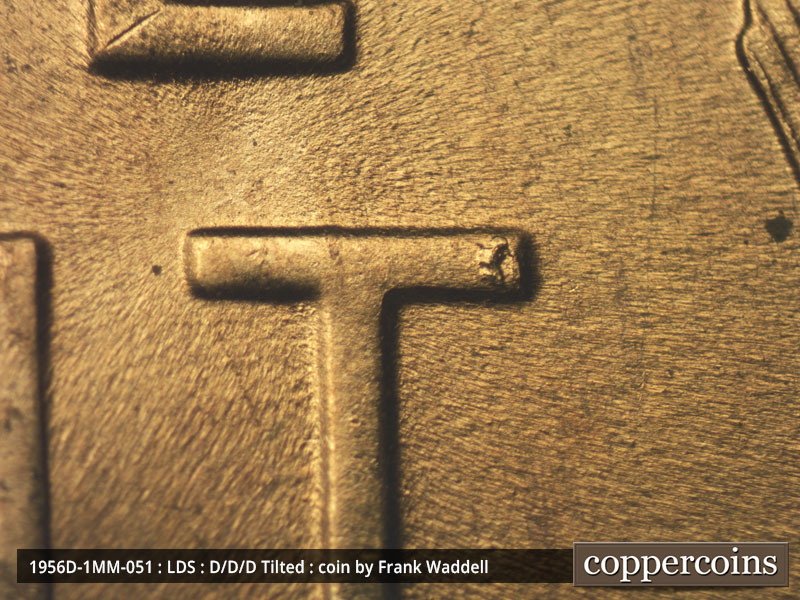 Die-stage C marker on 1956D•1MM•051 (1956 Repunched Mint Mark).