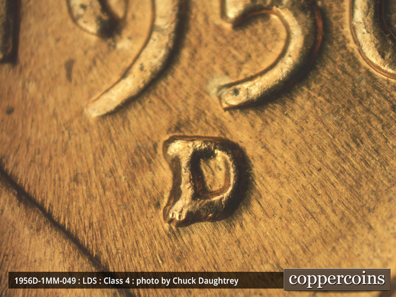 Die-stage C marker on 1956D•1MM•052 (1956 Repunched Mint Mark).