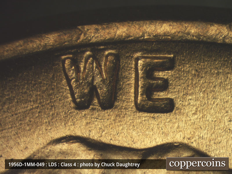 Die-stage C marker on 1956D•1MM•052 (1956 Repunched Mint Mark).